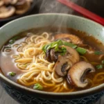 A delicious plate of Mushroom Ramen