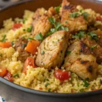 A delicious plate of Air Fryer Chicken Couscous