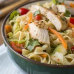 A delicious plate of Chicken Noodle Salad