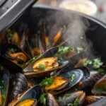 A delicious plate of Air Fryer Mussels