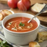 A delicious plate of Copycat Panera Creamy Tomato Soup