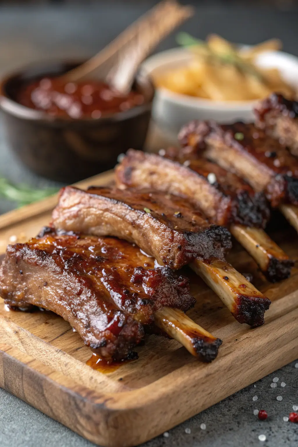 A delicious plate of Air Fryer Lamb Ribs