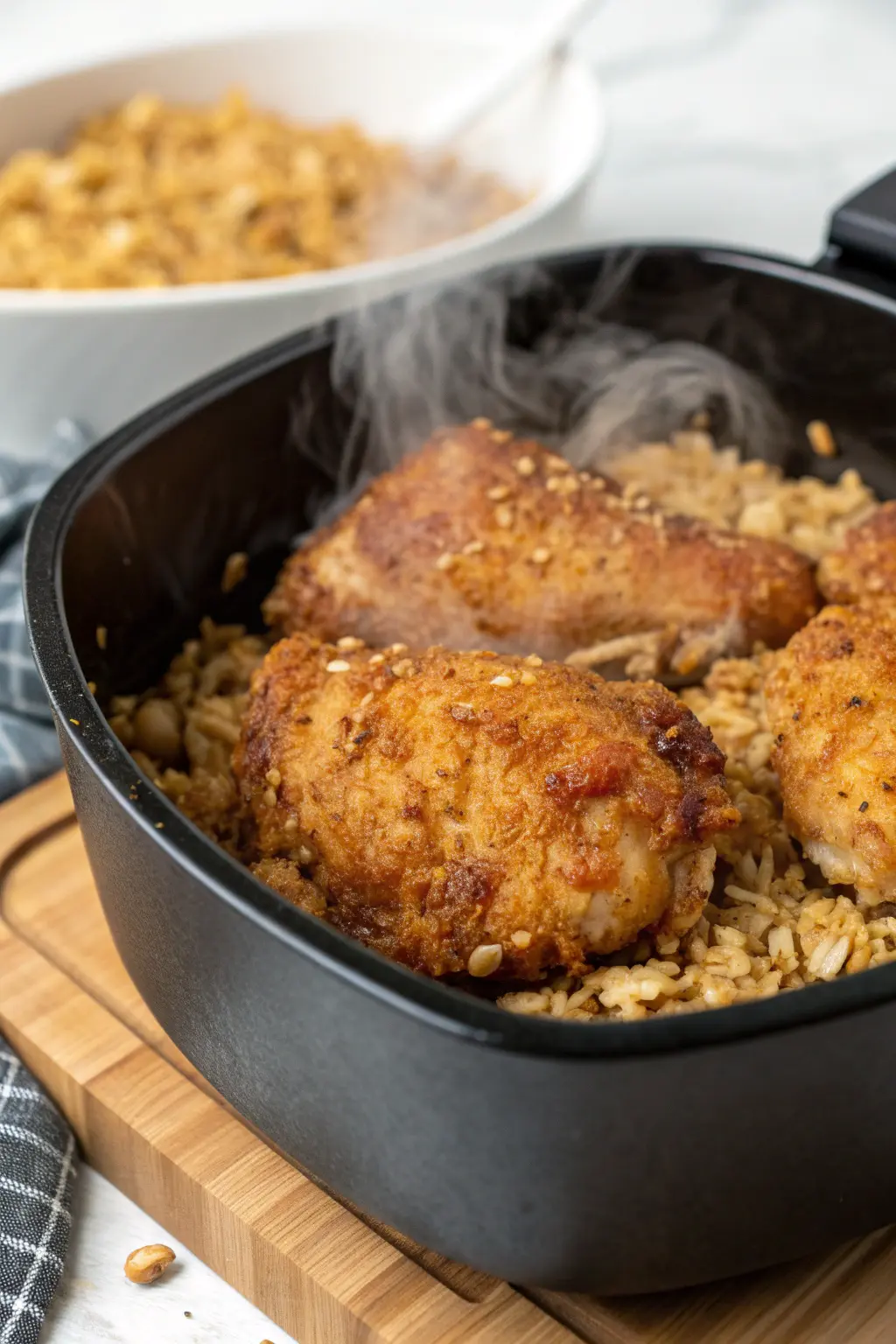 A delicious plate of Air Fryer Chicken Oats