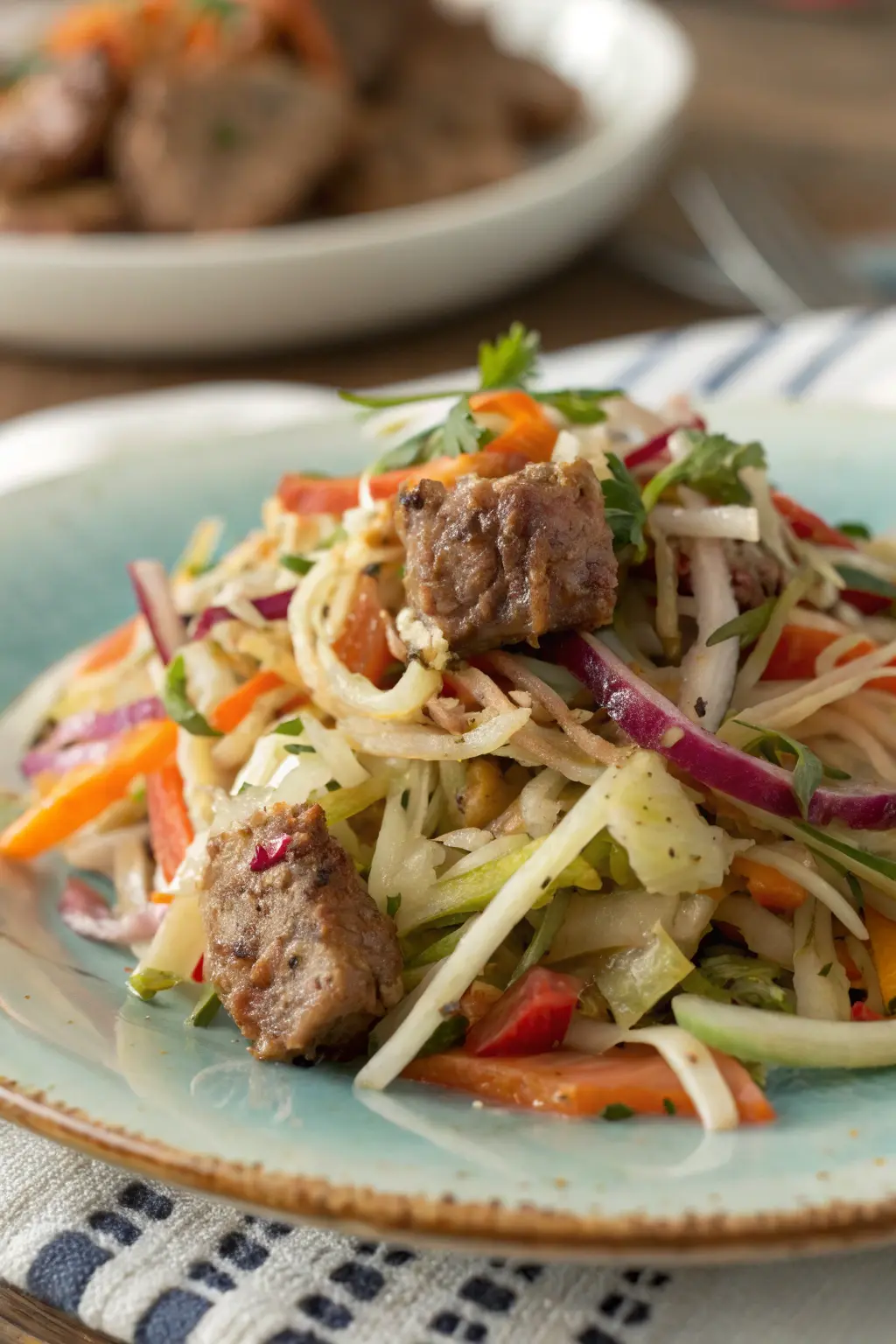 A delicious plate of Summer Meat Slaw