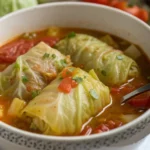A delicious plate of Polish Cabbage Roll Soup