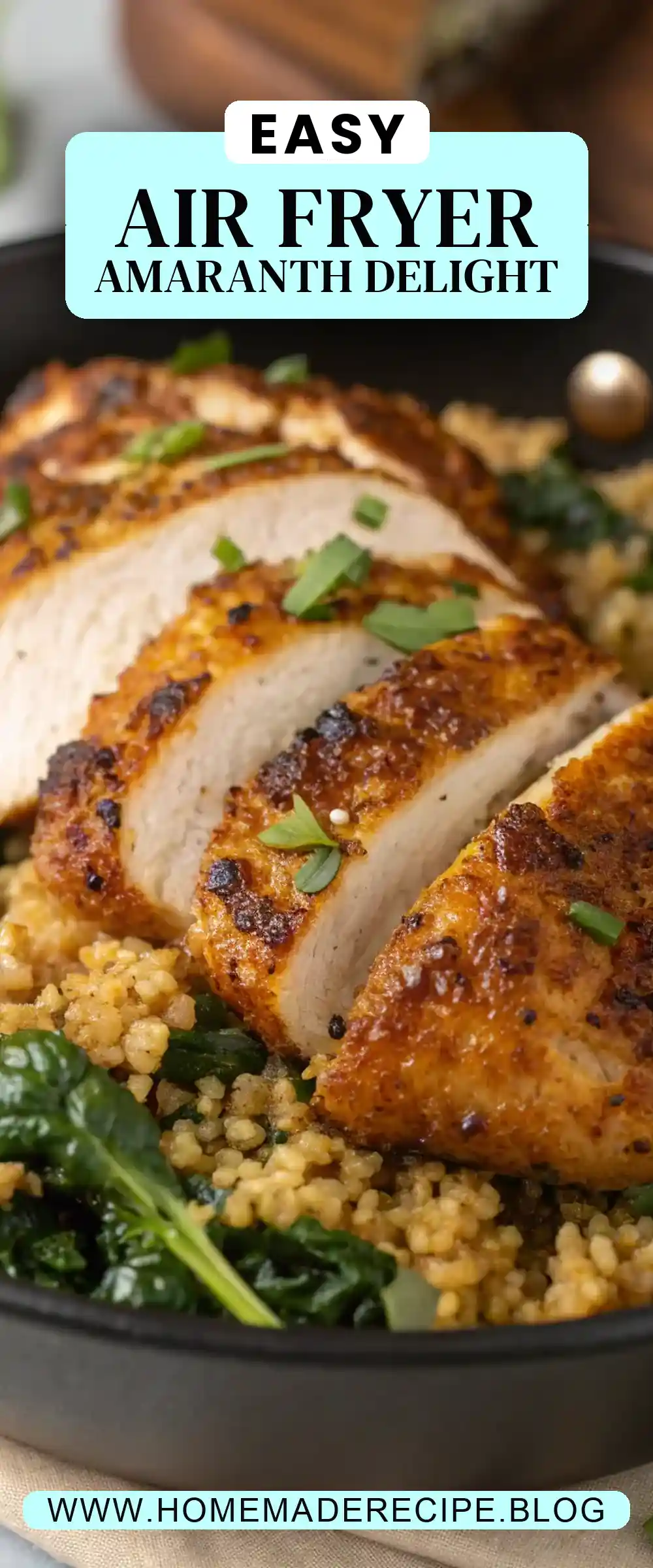 Pinterest pin 2 (Design 2) for Air Fryer Chicken Amaranth