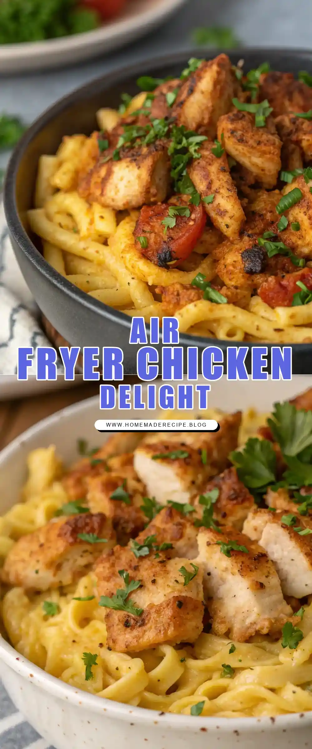 Pinterest pin 1 (Design 1) for Air Fryer Chicken Spätzle