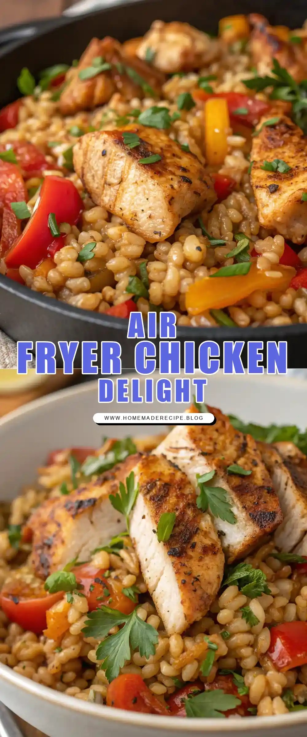 Pinterest pin 1 (Design 1) for Air Fryer Chicken Barley
