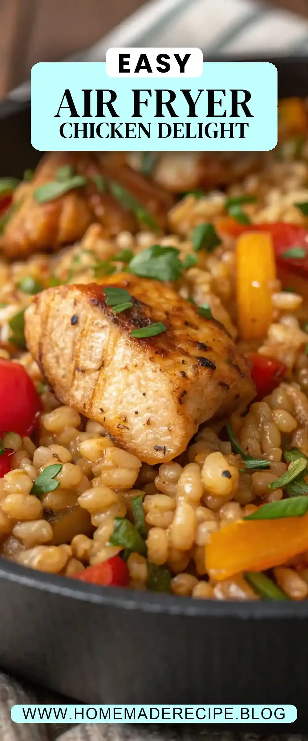 Pinterest pin 2 (Design 2) for Air Fryer Chicken Barley