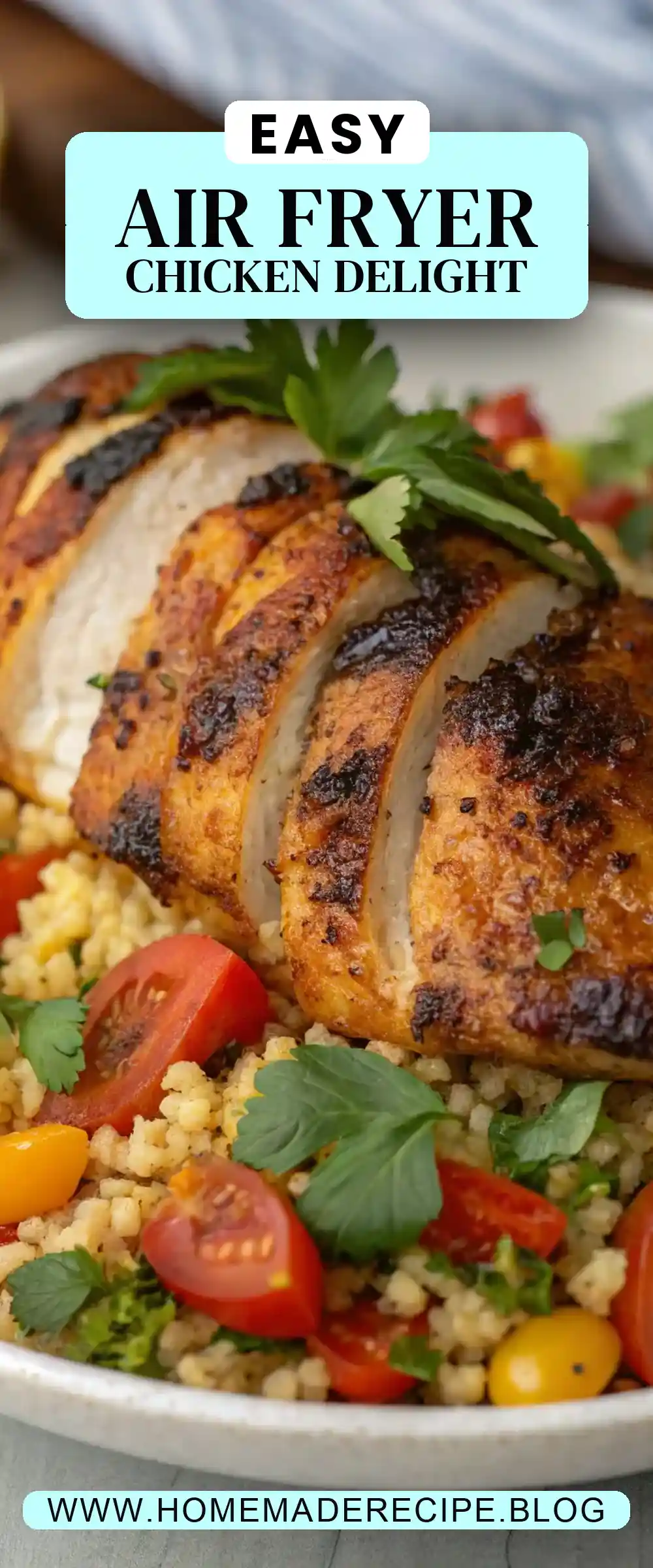 Pinterest pin 2 (Design 2) for Air Fryer Chicken Sorghum