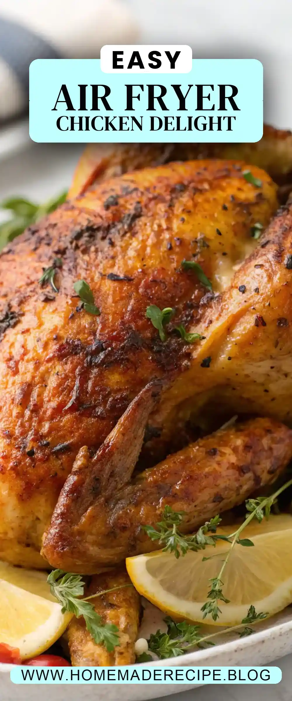 Pinterest pin 2 (Design 2) for Air Fryer Chicken Emmer