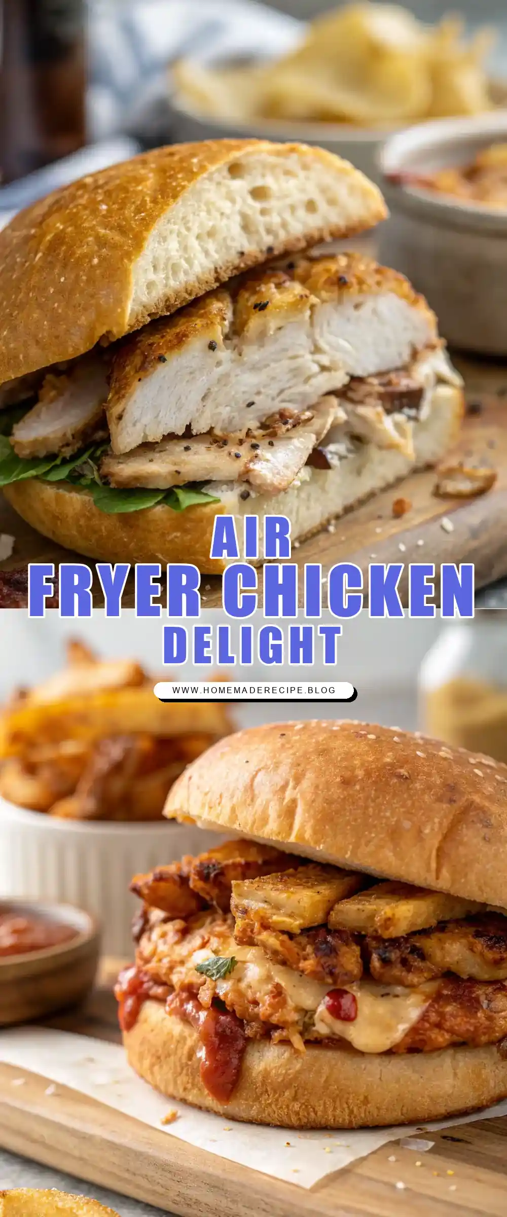 Pinterest pin 1 (Design 1) for Air Fryer Chicken Rye