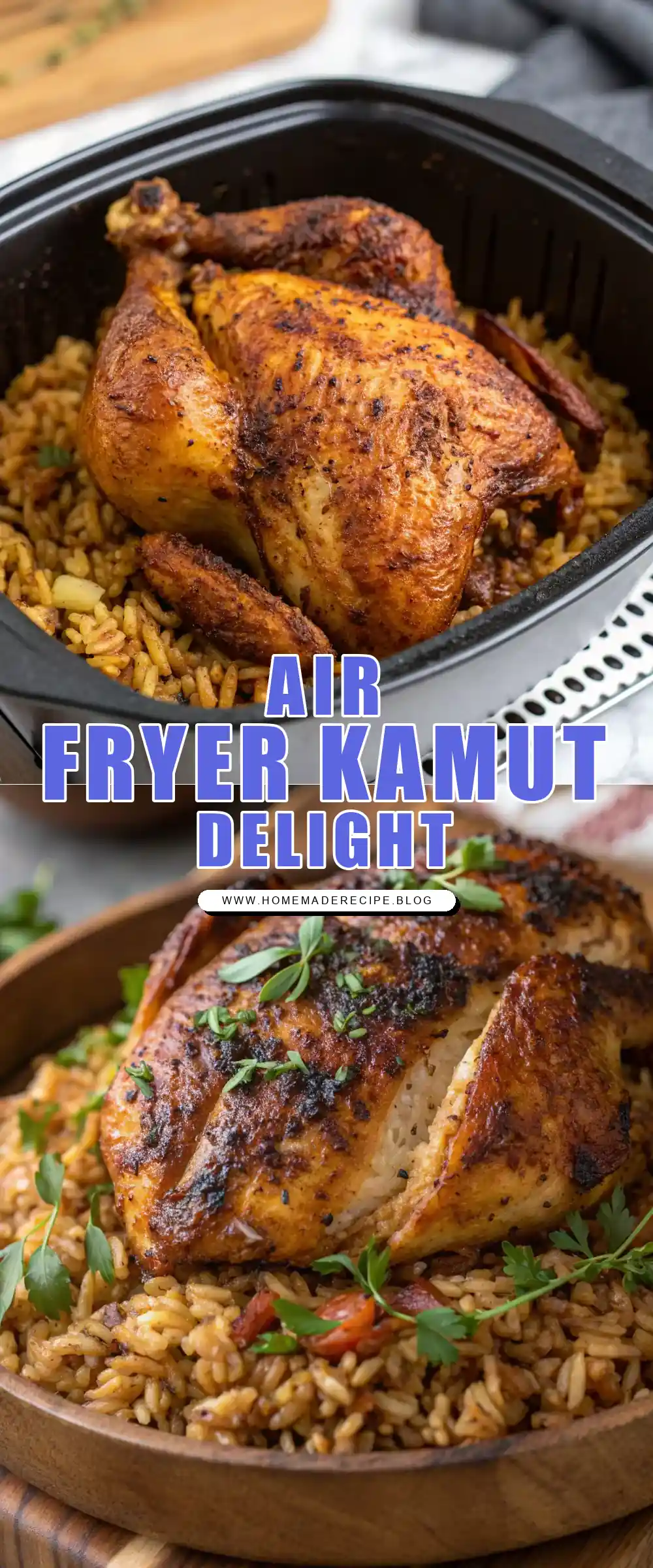 Pinterest pin 1 (Design 1) for Air Fryer Chicken Kamut