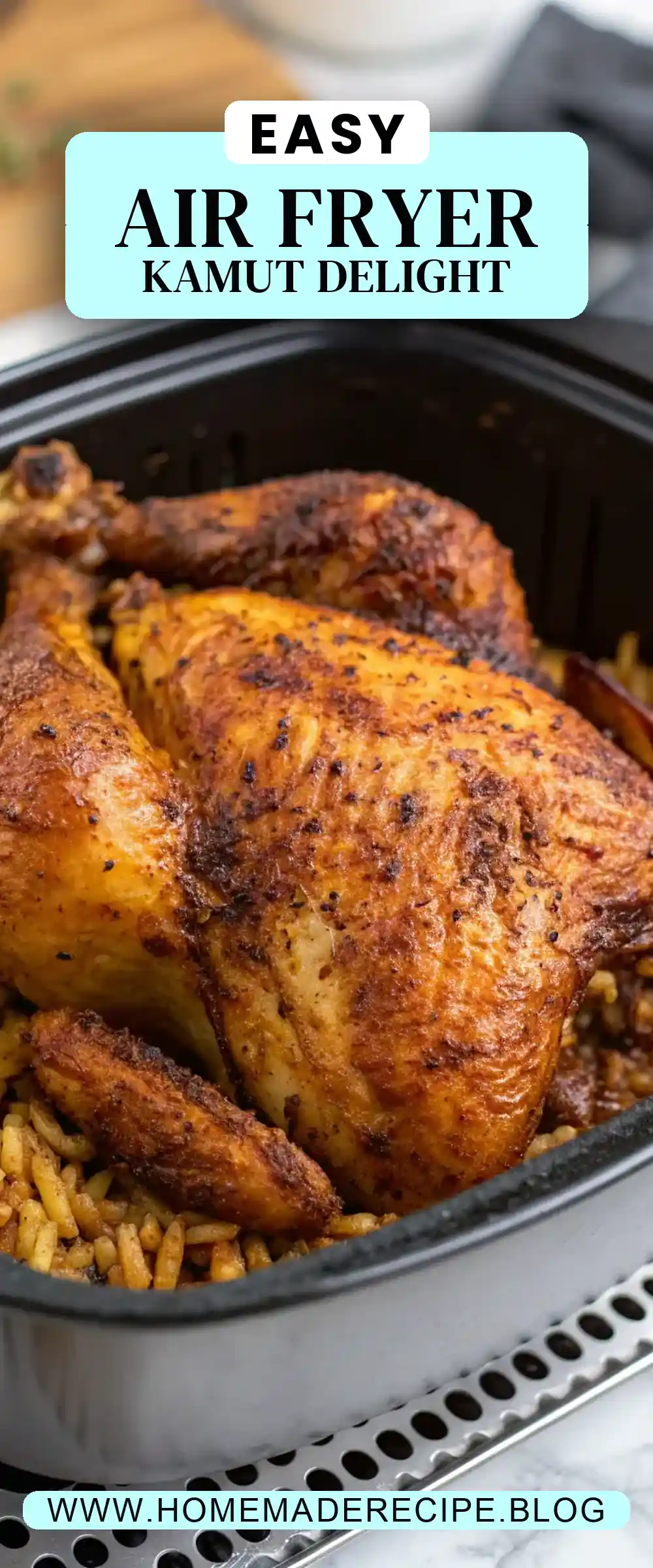 Pinterest pin 2 (Design 2) for Air Fryer Chicken Kamut