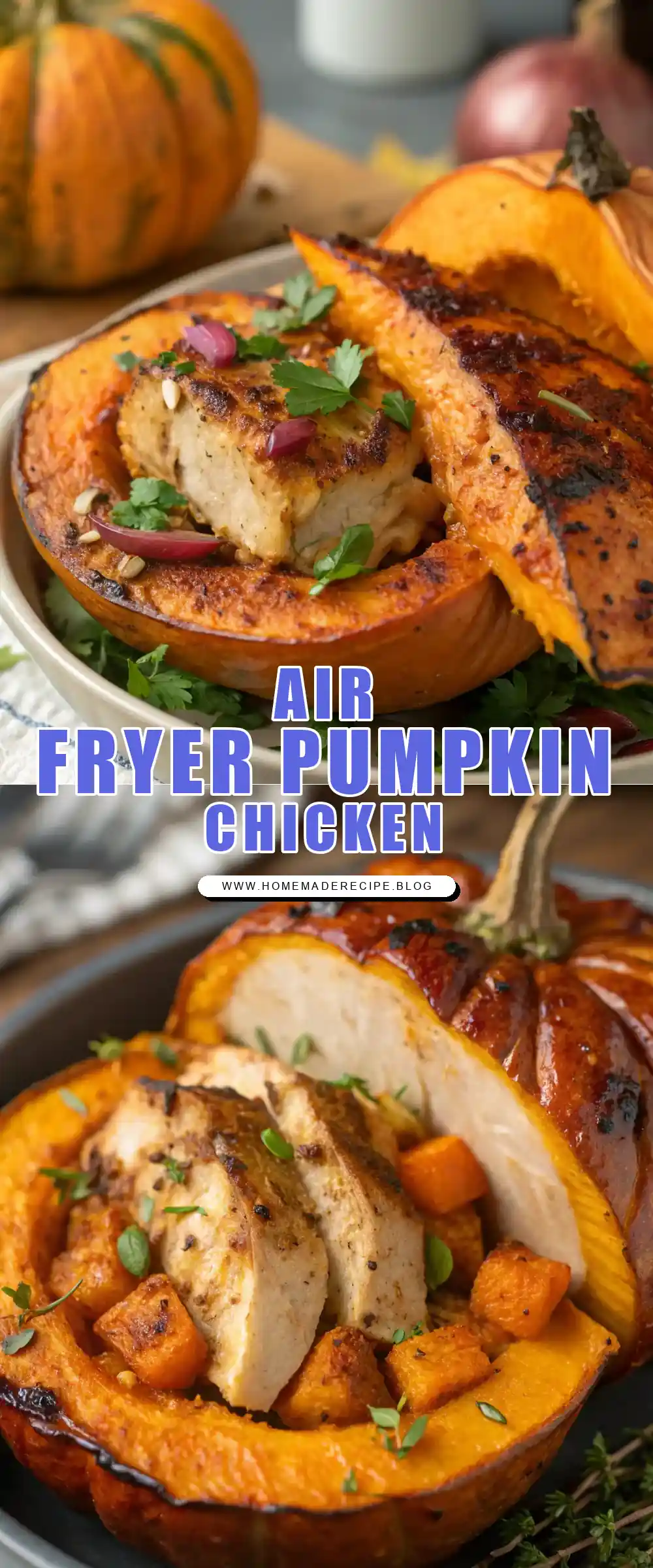 Pinterest pin 1 (Design 1) for Air Fryer Chicken Pumpkin