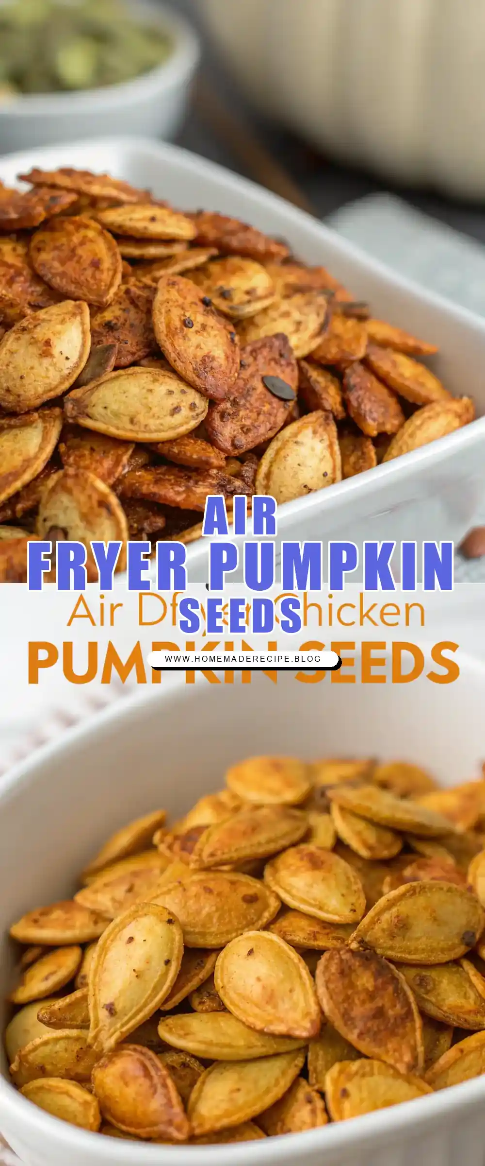 Pinterest pin 1 (Design 1) for Air Fryer Chicken Pumpkin Seeds
