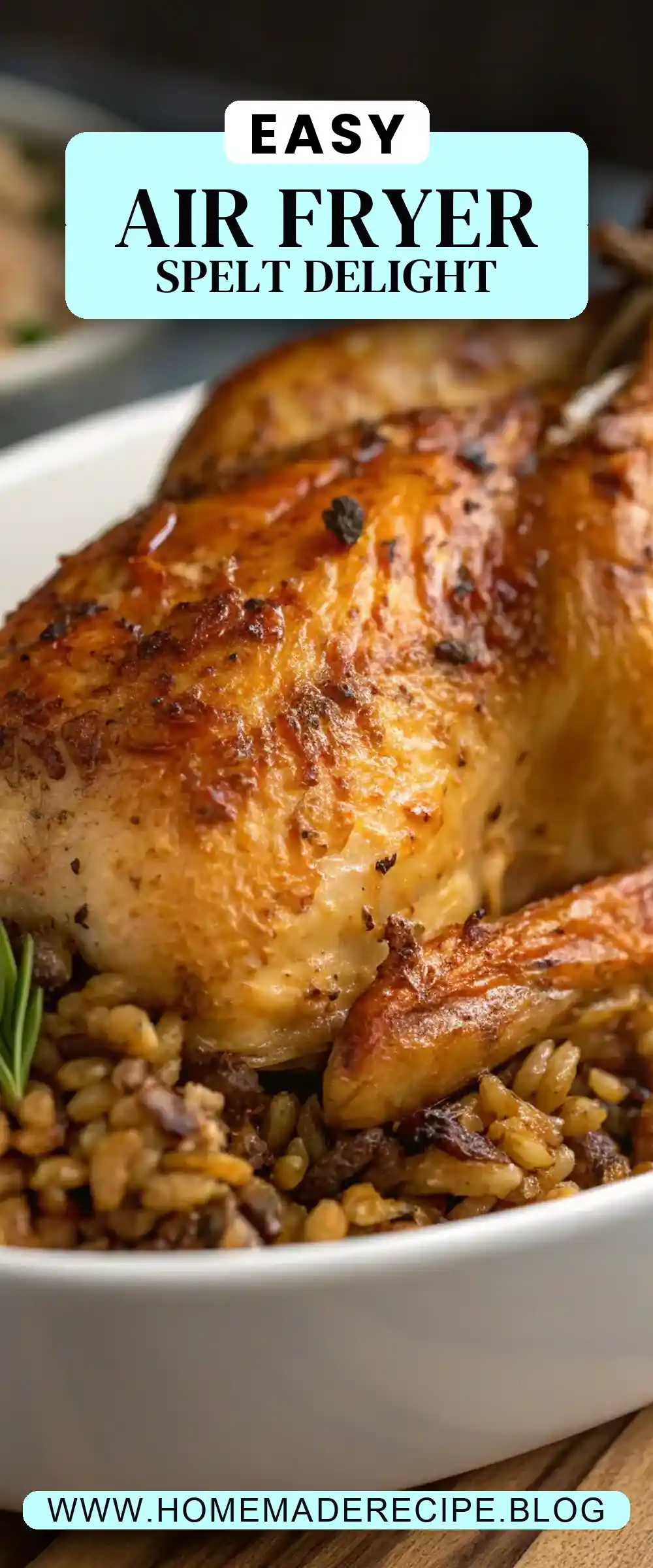 Pinterest pin 2 (Design 2) for Air Fryer Chicken Spelt