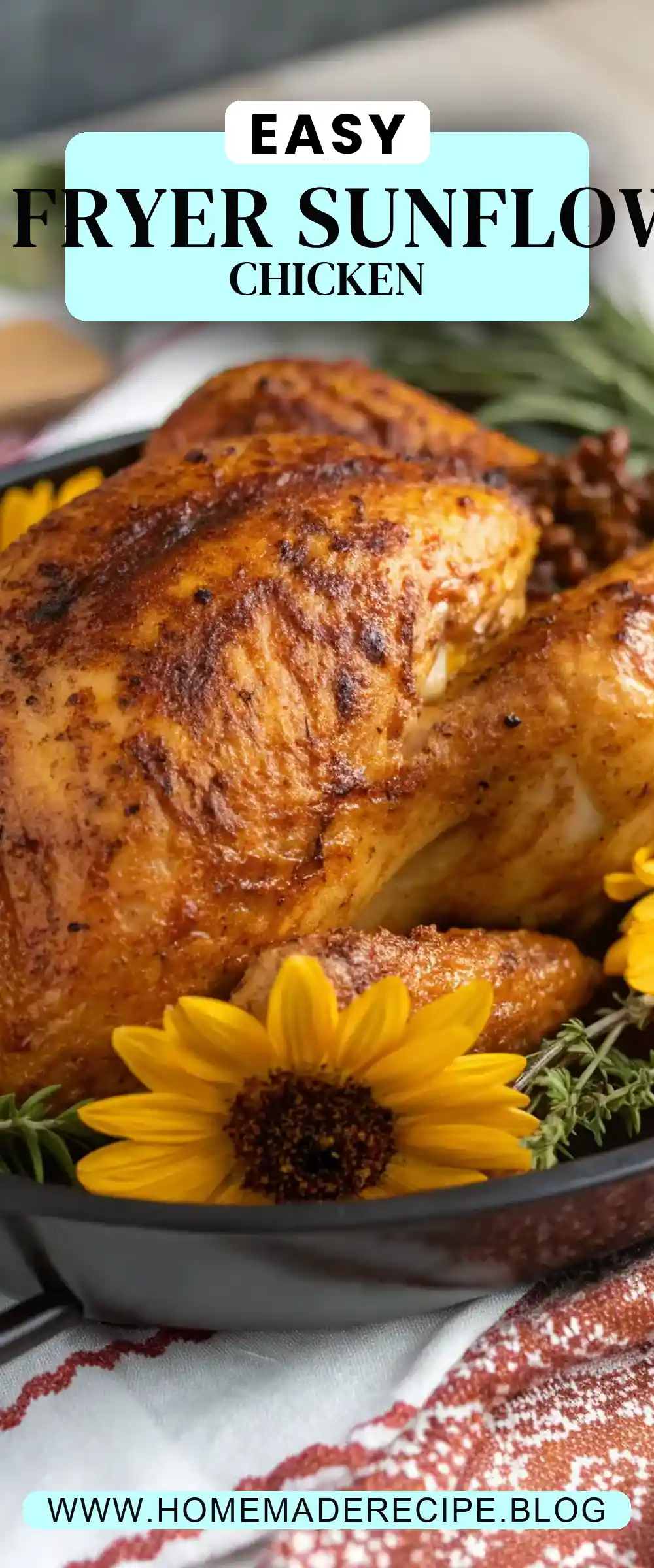 Pinterest pin 2 (Design 2) for Air Fryer Chicken Sunflower