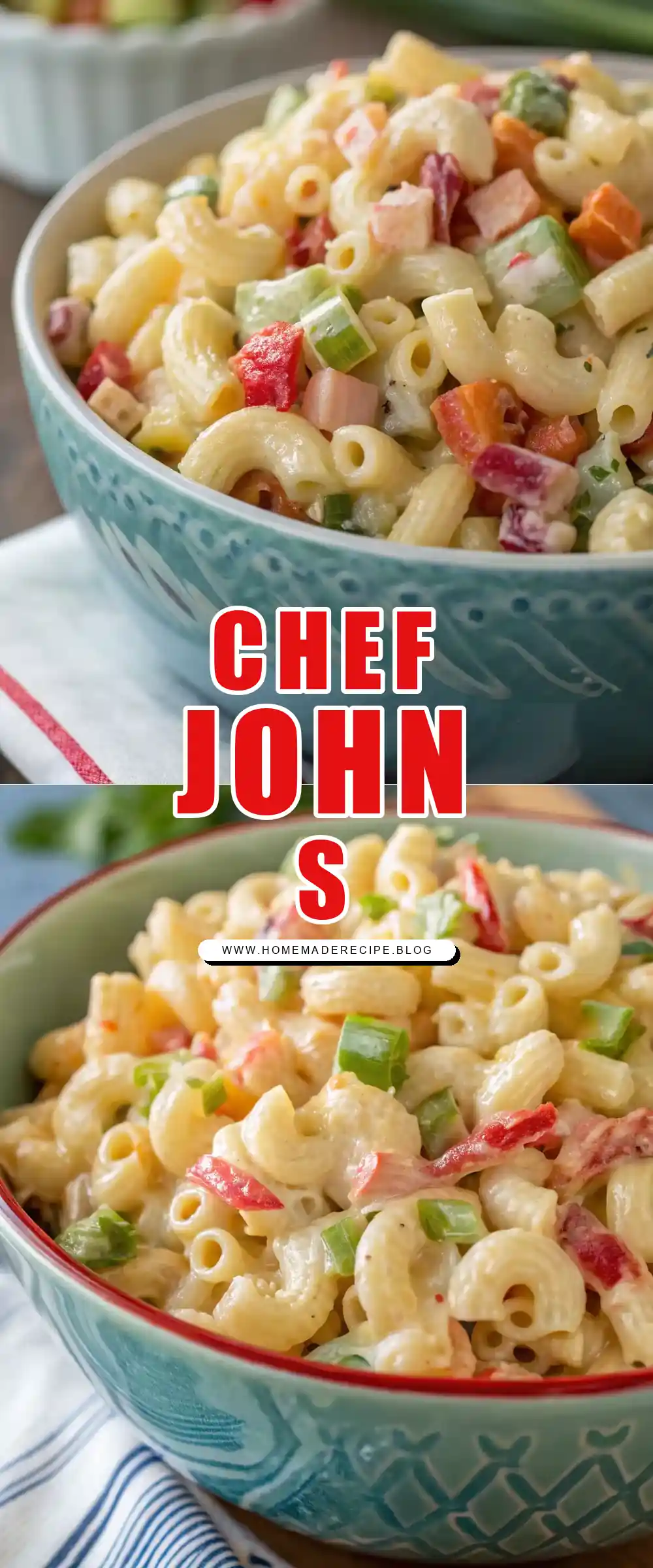 Pinterest pin 1 (Design 1) for Chef John's Classic Macaroni Salad