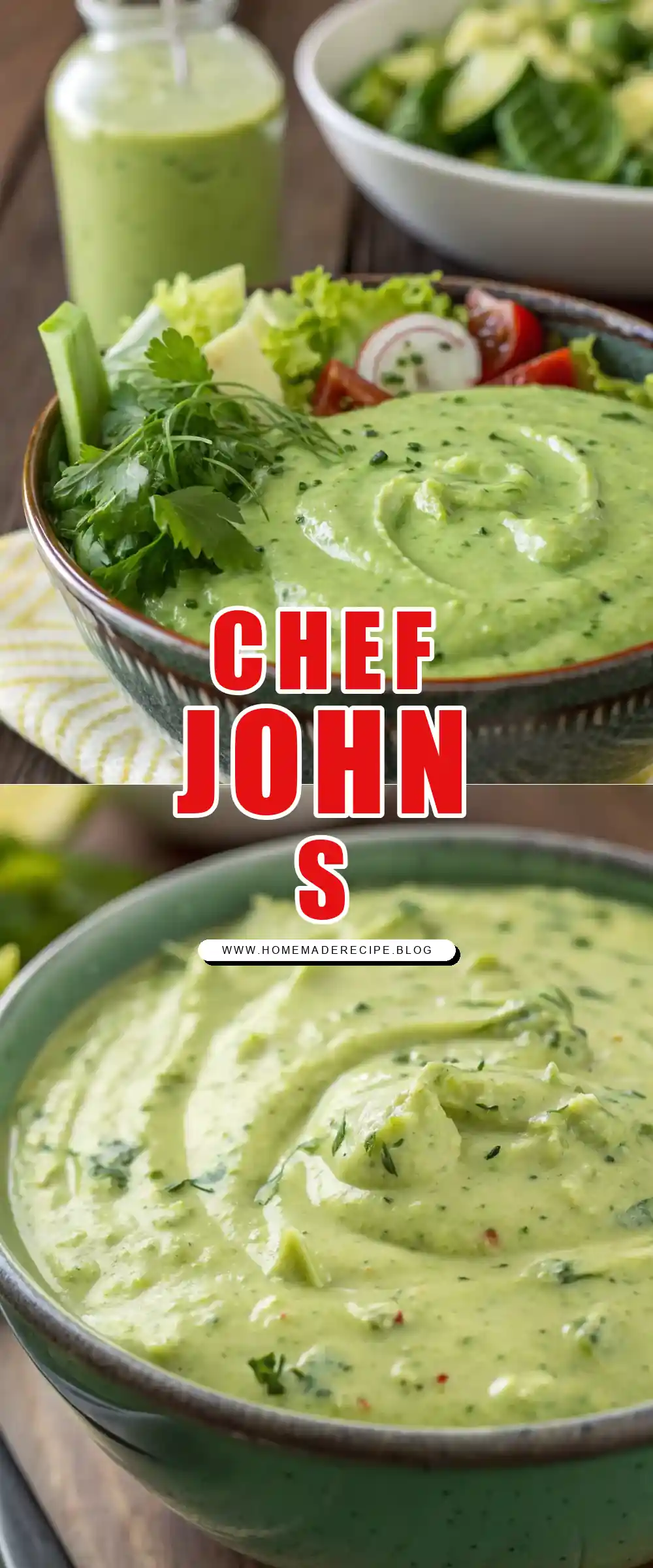 Pinterest pin 1 (Design 1) for Chef John's Green Goddess Dressing
