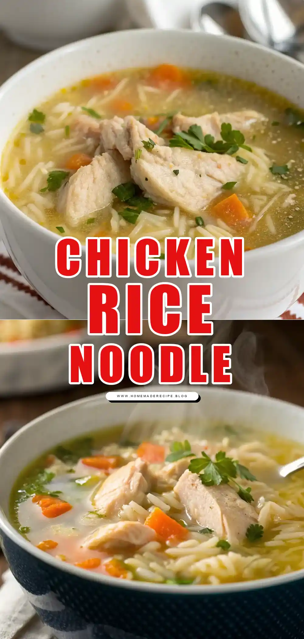 Easy Chicken, Rice, and Noodle soup