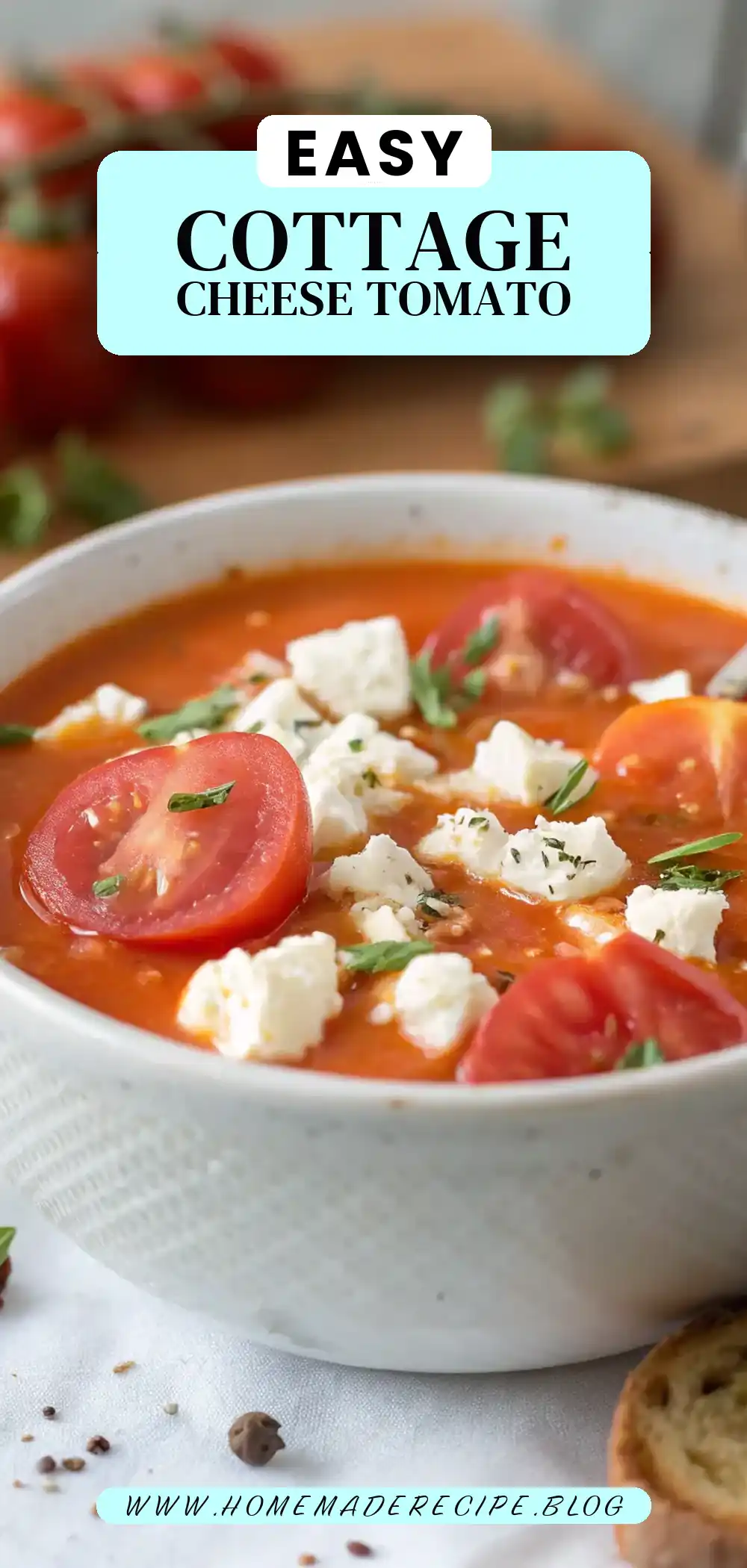Pinterest pin 2 (Design 2) for Cottage Cheese Tomato Soup