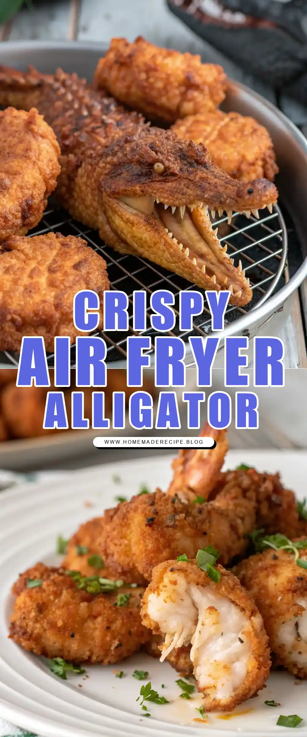 Pinterest pin 1 (Design 1) for Air Fryer Alligator Tails