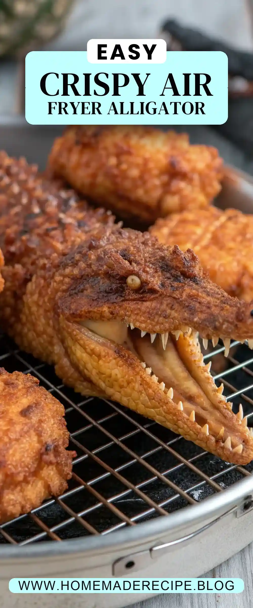 Pinterest pin 2 (Design 2) for Air Fryer Alligator Tails