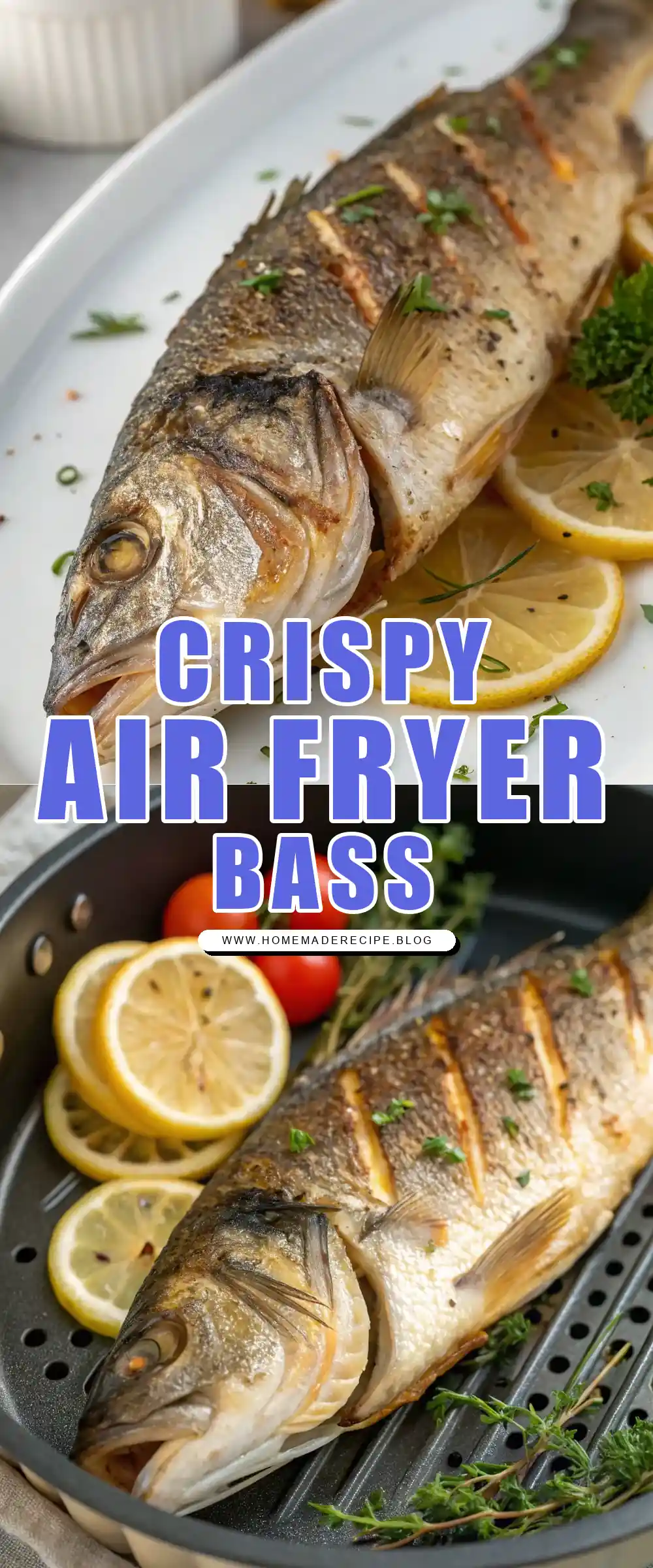 Pinterest pin 1 (Design 1) for Air Fryer Sea Bass