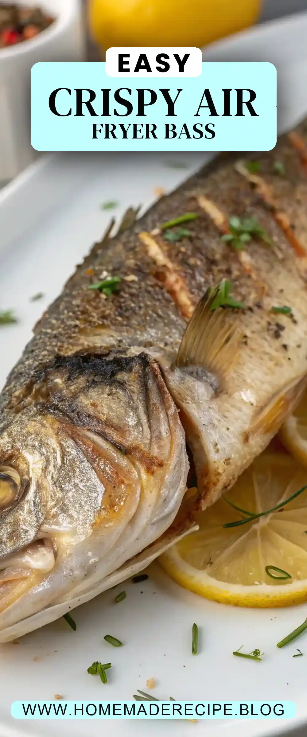 Pinterest pin 2 (Design 2) for Air Fryer Sea Bass