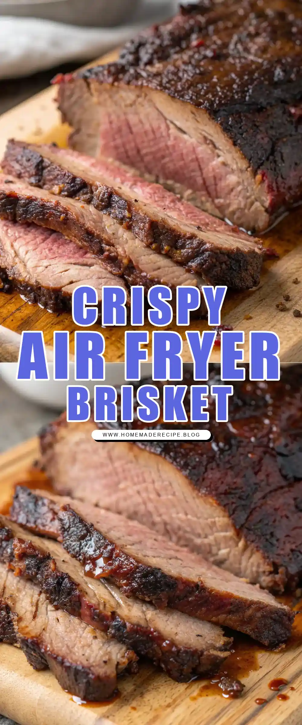 Pinterest pin 1 (Design 1) for Air Fryer Beef Brisket