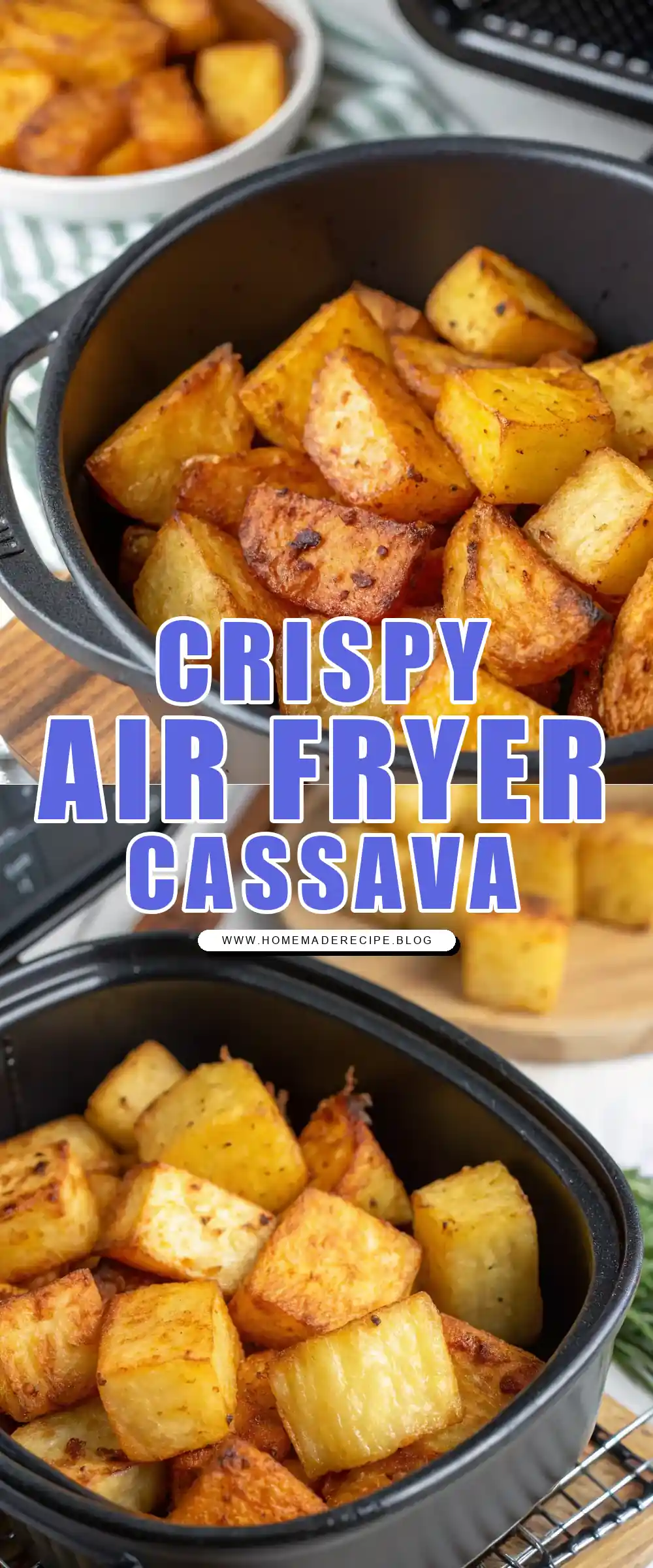 Pinterest pin 1 (Design 1) for Air Fryer Cassava