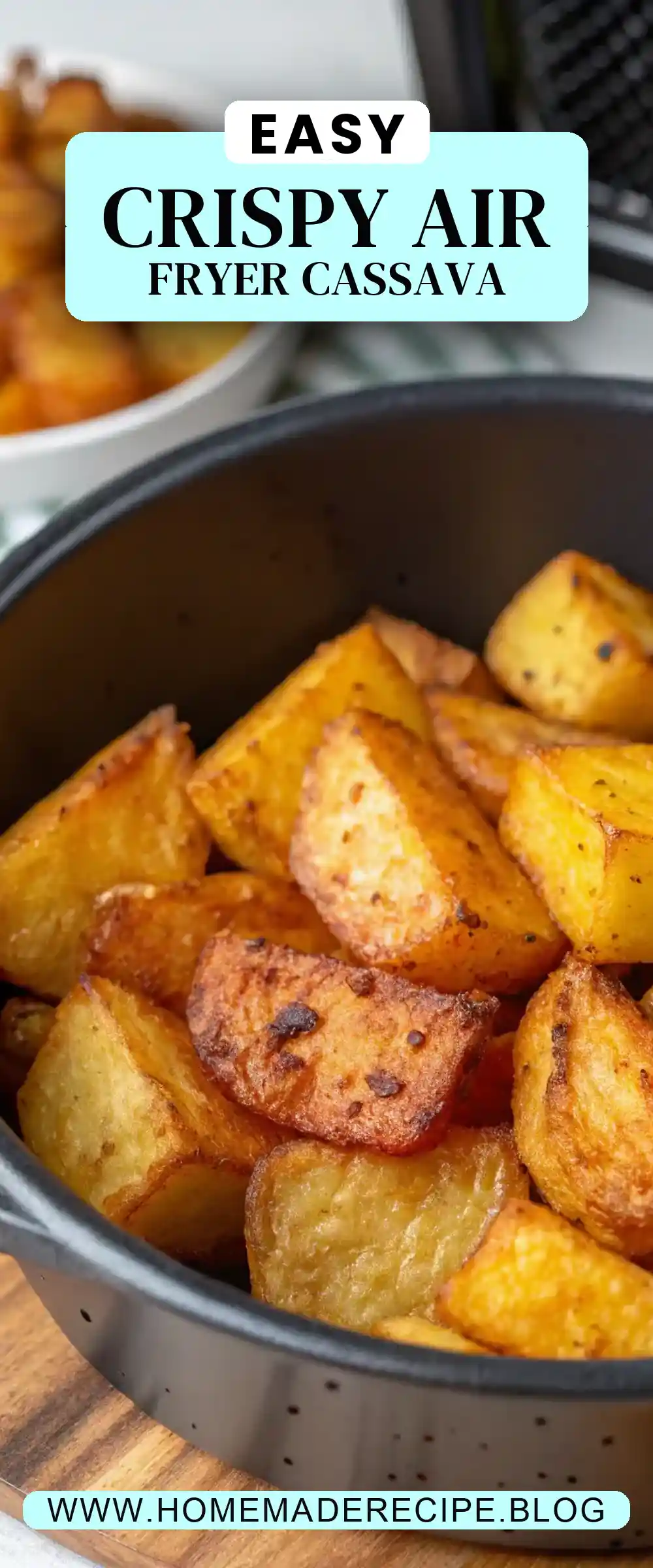 Pinterest pin 2 (Design 2) for Air Fryer Cassava