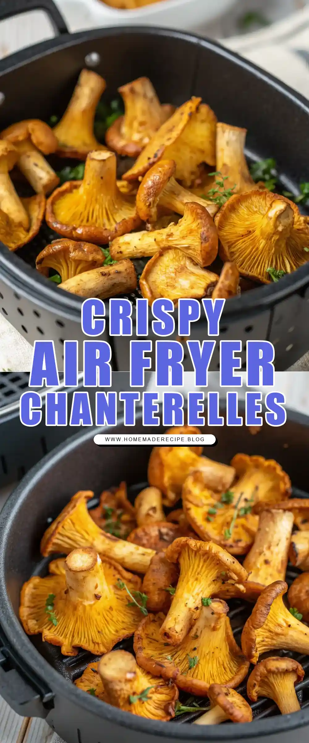 Pinterest pin 1 (Design 1) for Air Fryer Chanterelles