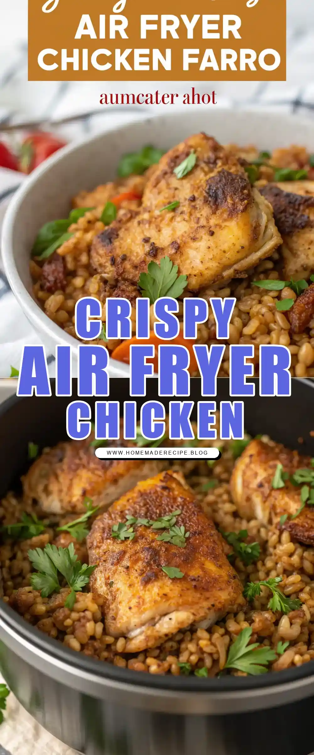 Pinterest pin 1 (Design 1) for Air Fryer Chicken Farro