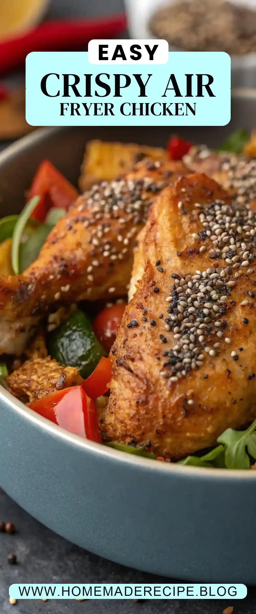 Pinterest pin 2 (Design 2) for Air Fryer Chicken Chia