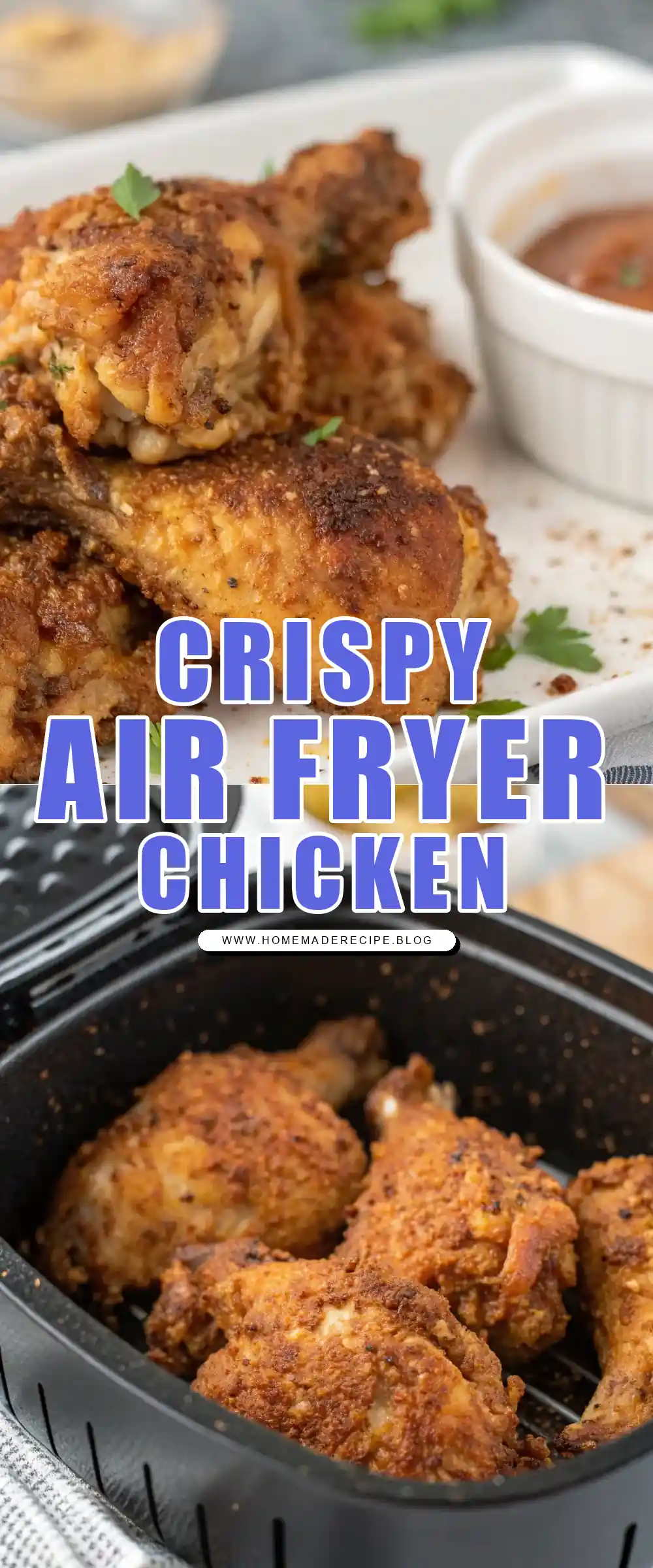 Pinterest pin 1 (Design 1) for Air Fryer Chicken Flax