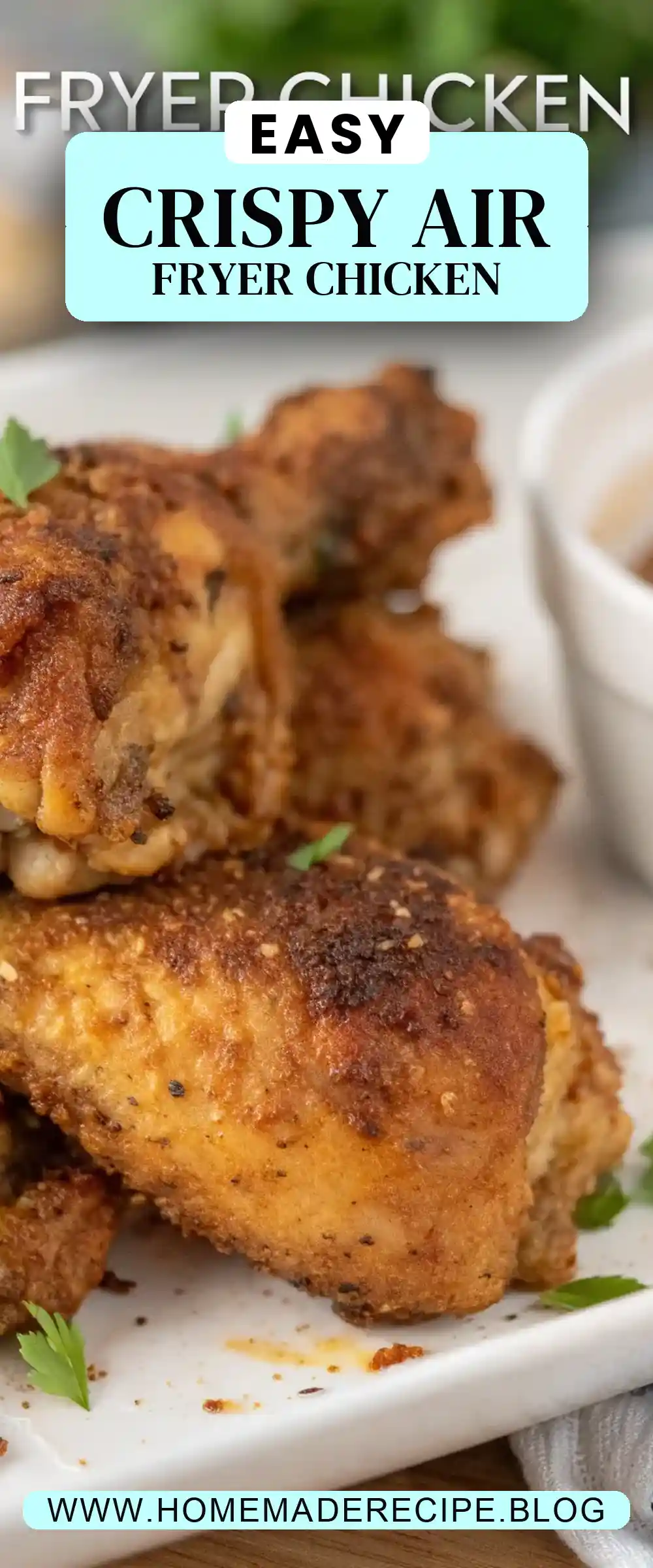 Pinterest pin 2 (Design 2) for Air Fryer Chicken Flax