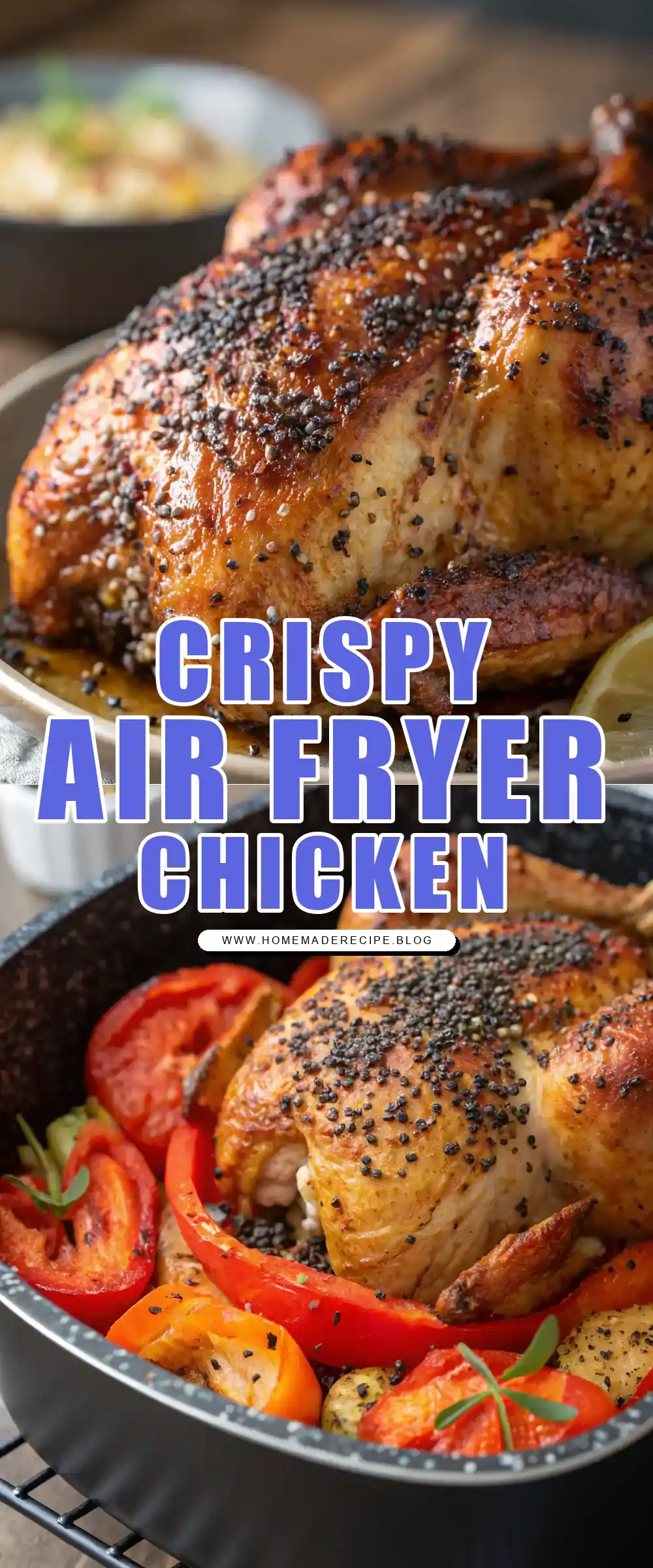 Pinterest pin 1 (Design 1) for Air Fryer Chicken Poppy
