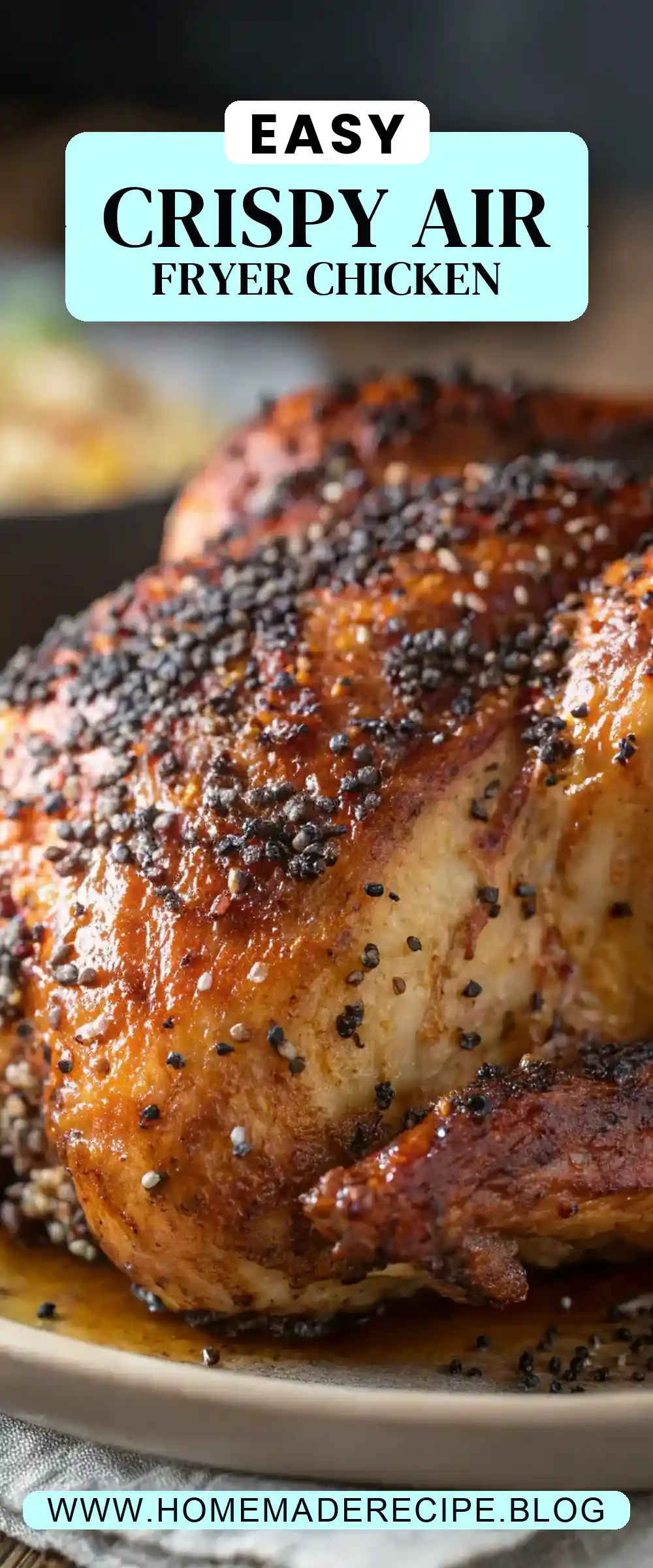 Pinterest pin 2 (Design 2) for Air Fryer Chicken Poppy