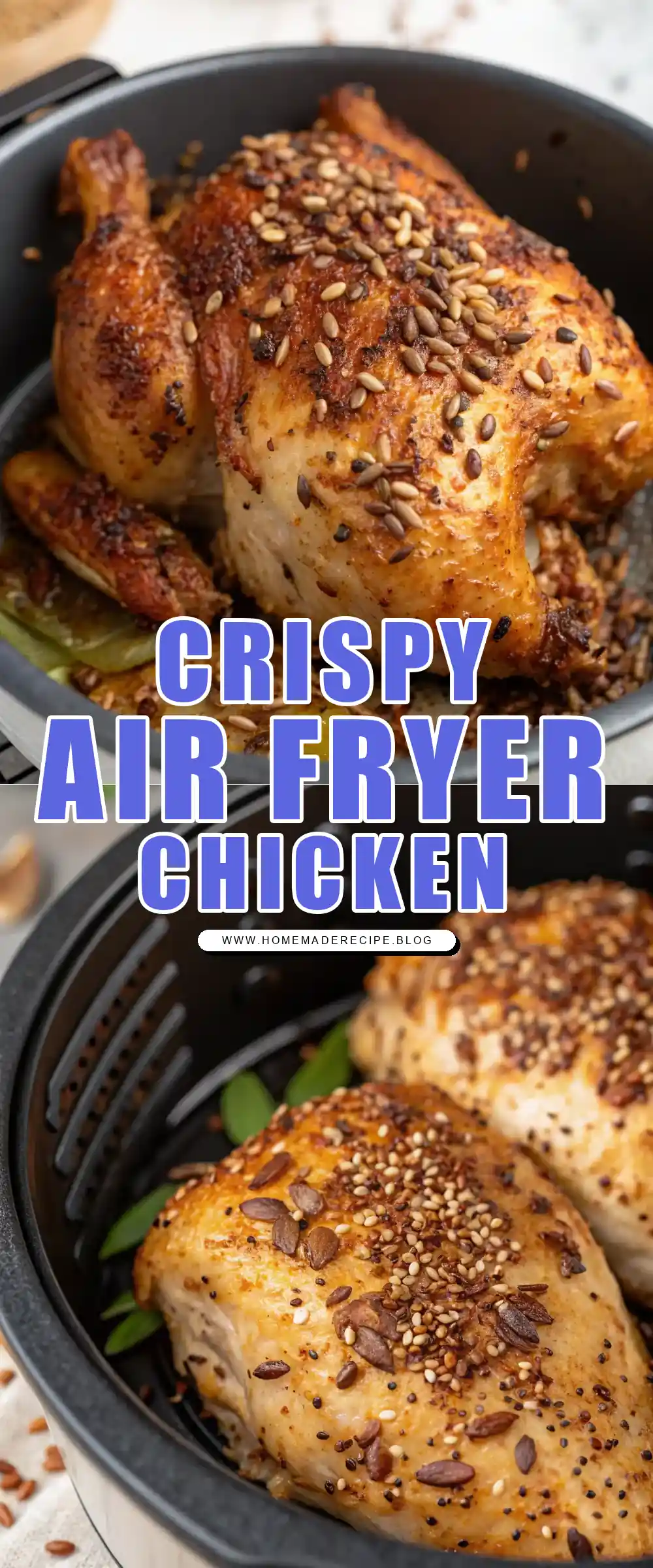 Pinterest pin 1 (Design 1) for Air Fryer Chicken Flax Seeds