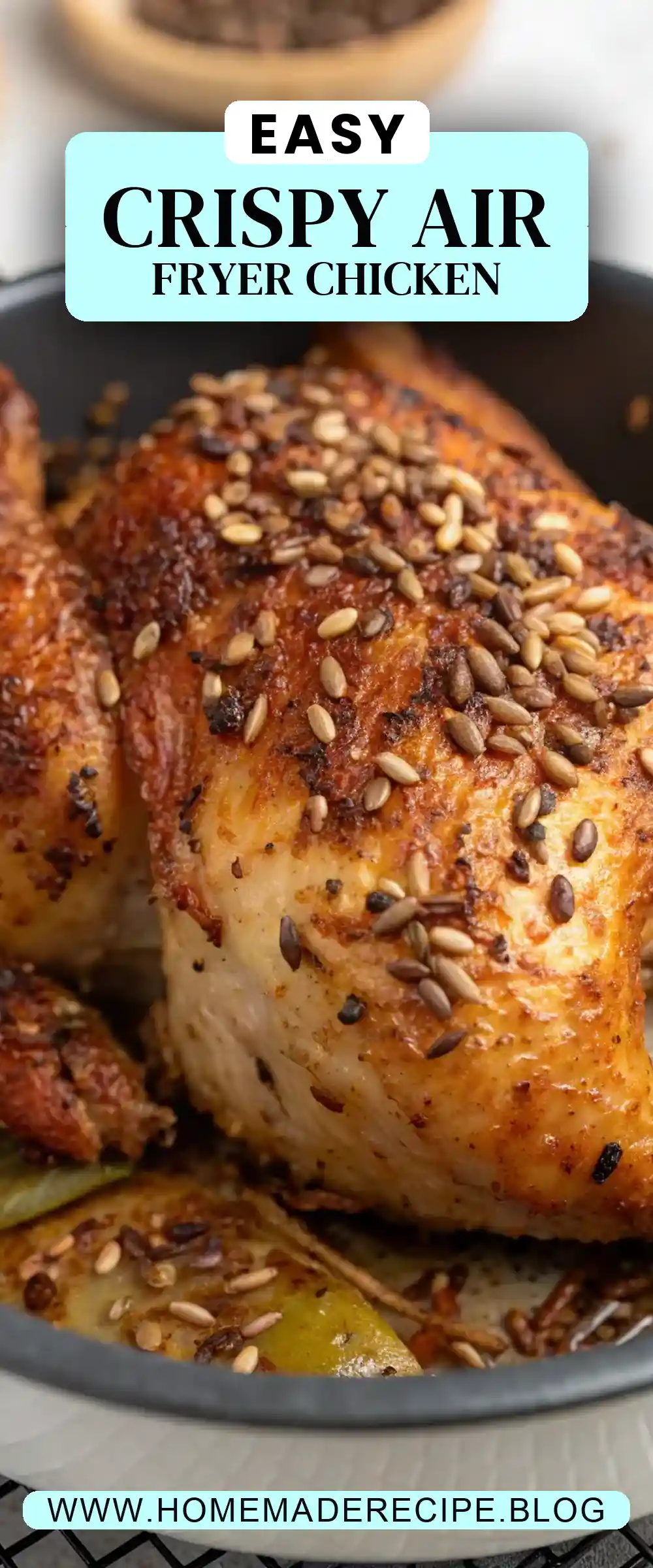 Pinterest pin 2 (Design 2) for Air Fryer Chicken Flax Seeds