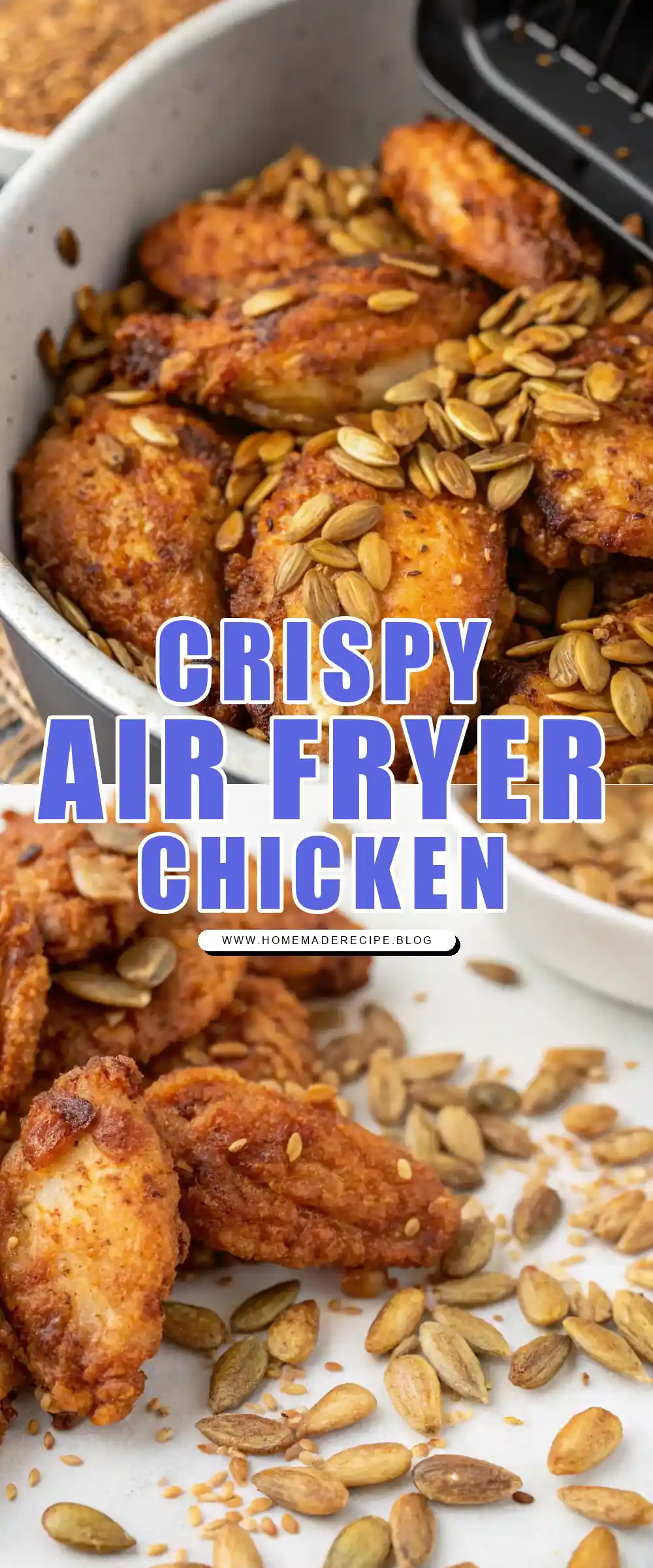 Pinterest pin 1 (Design 1) for Air Fryer Chicken Sunflower Seeds