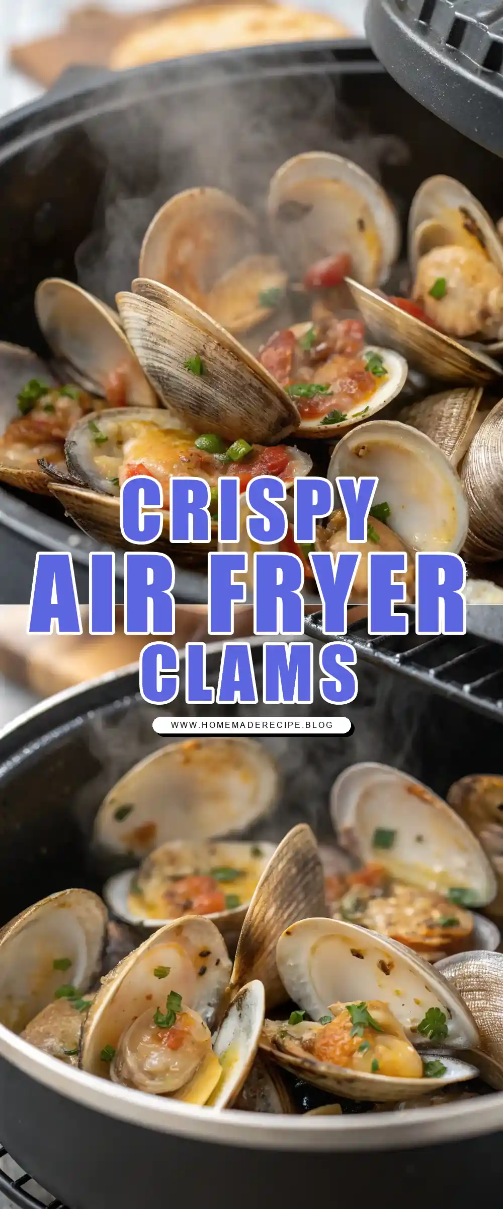 Pinterest pin 1 (Design 1) for Air Fryer Clams