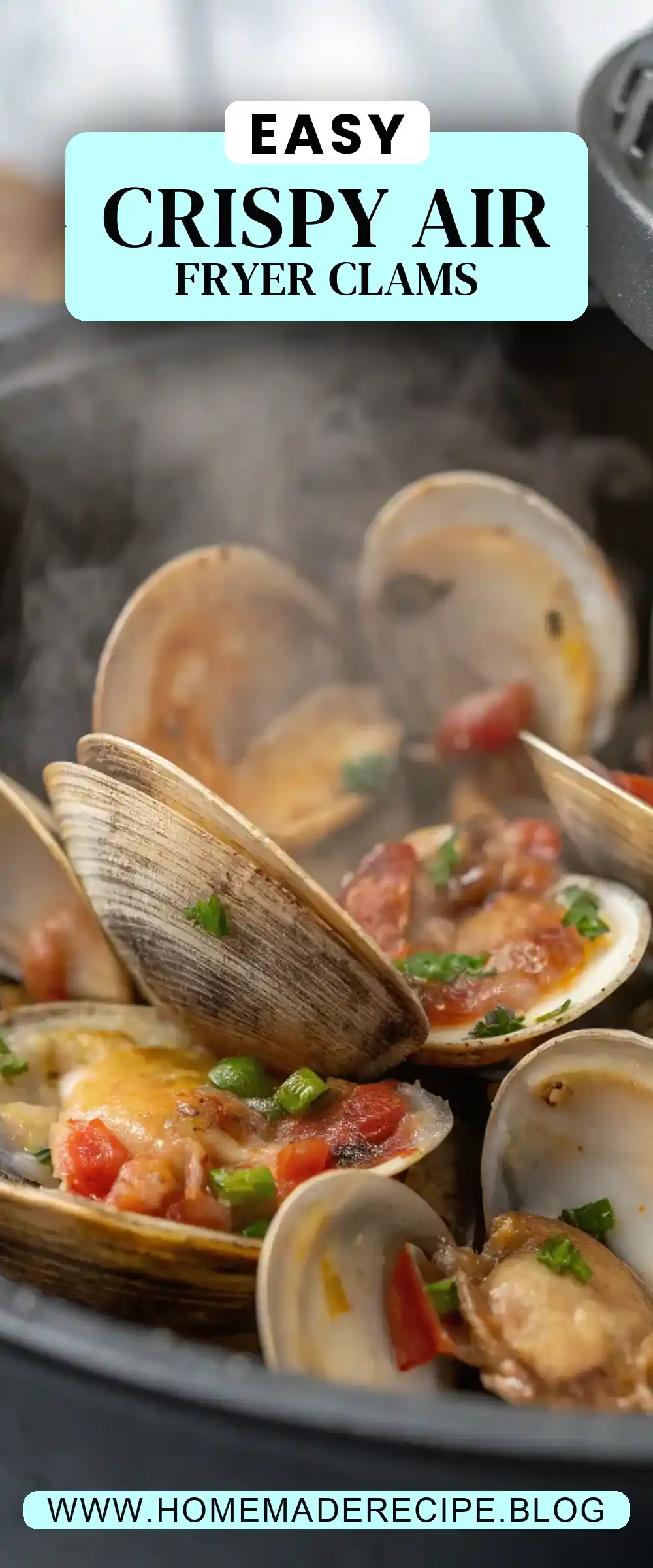 Pinterest pin 2 (Design 2) for Air Fryer Clams