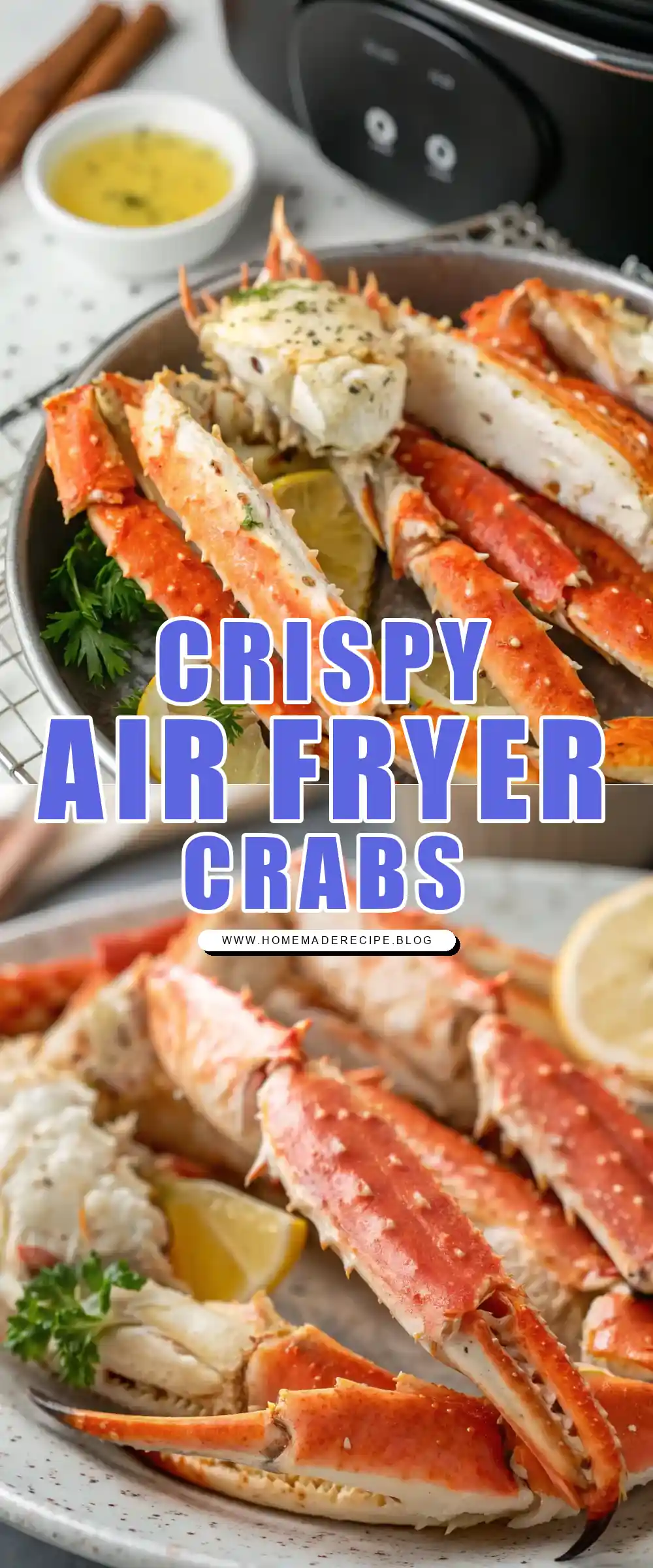 Pinterest pin 1 (Design 1) for Air Fryer Crab Legs