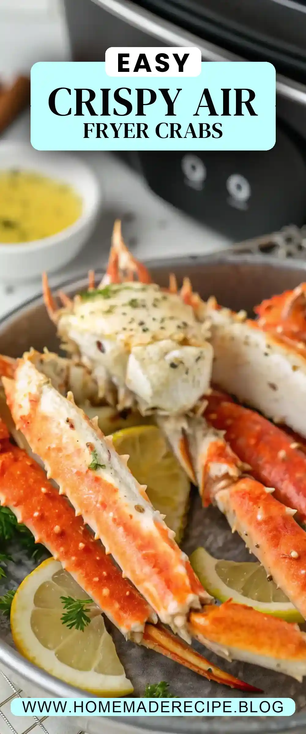 Pinterest pin 2 (Design 2) for Air Fryer Crab Legs