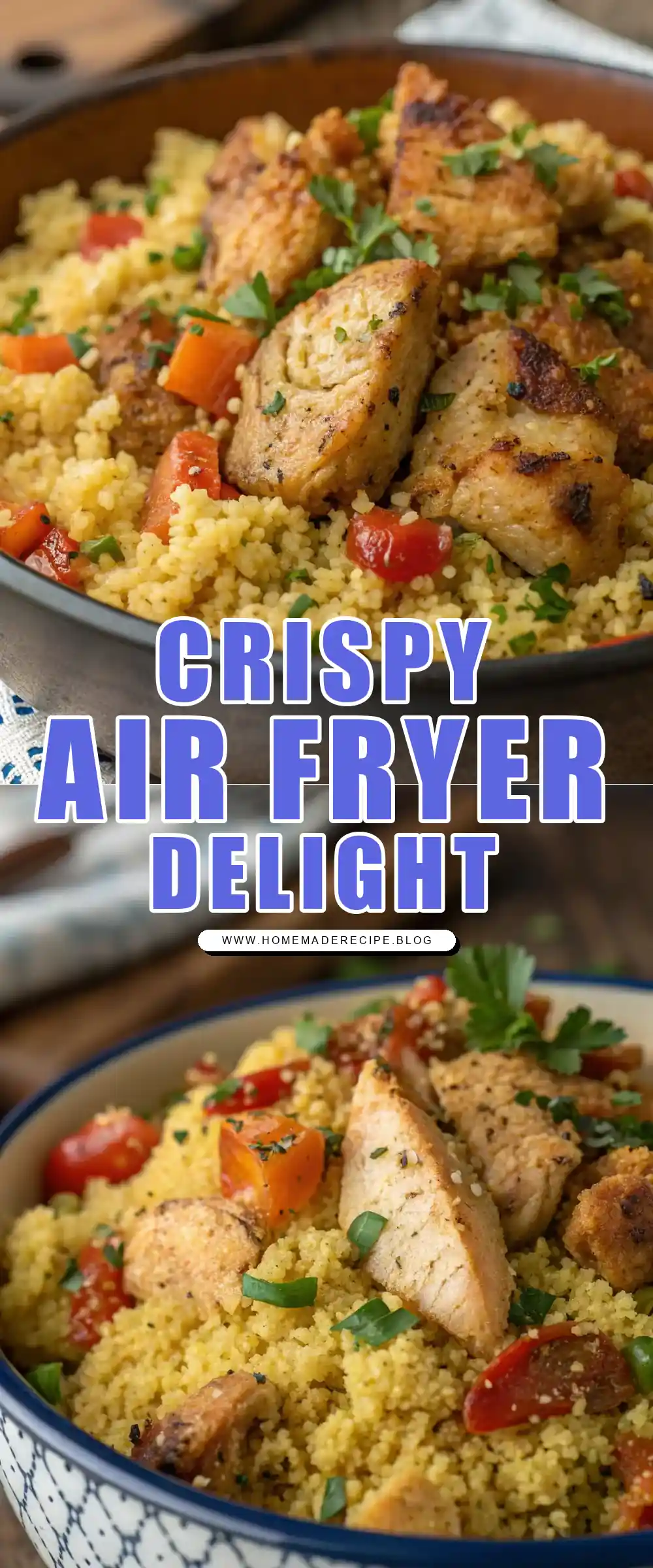 Pinterest pin 1 (Design 1) for Air Fryer Chicken Couscous