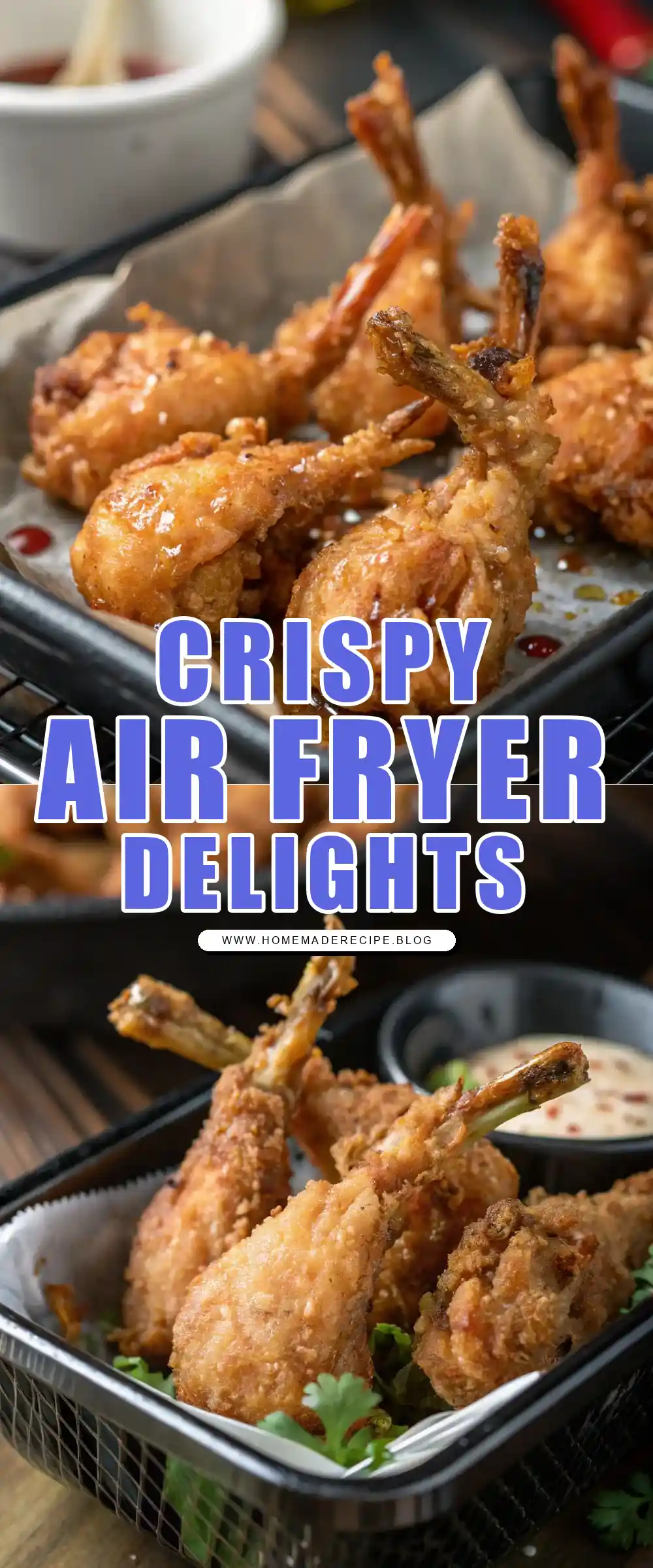 Pinterest pin 1 (Design 1) for Air Fryer Frog Legs