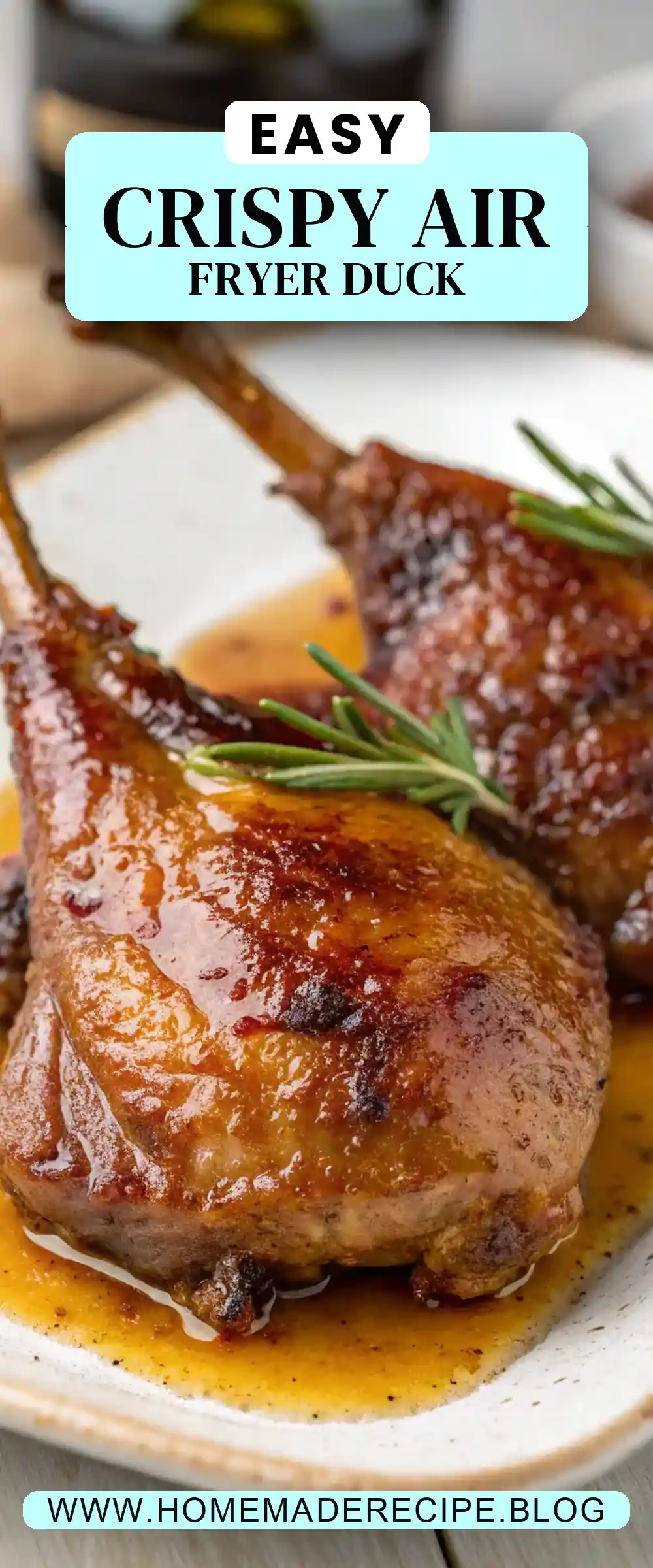 Pinterest pin 2 (Design 2) for Air Fryer Duck Legs